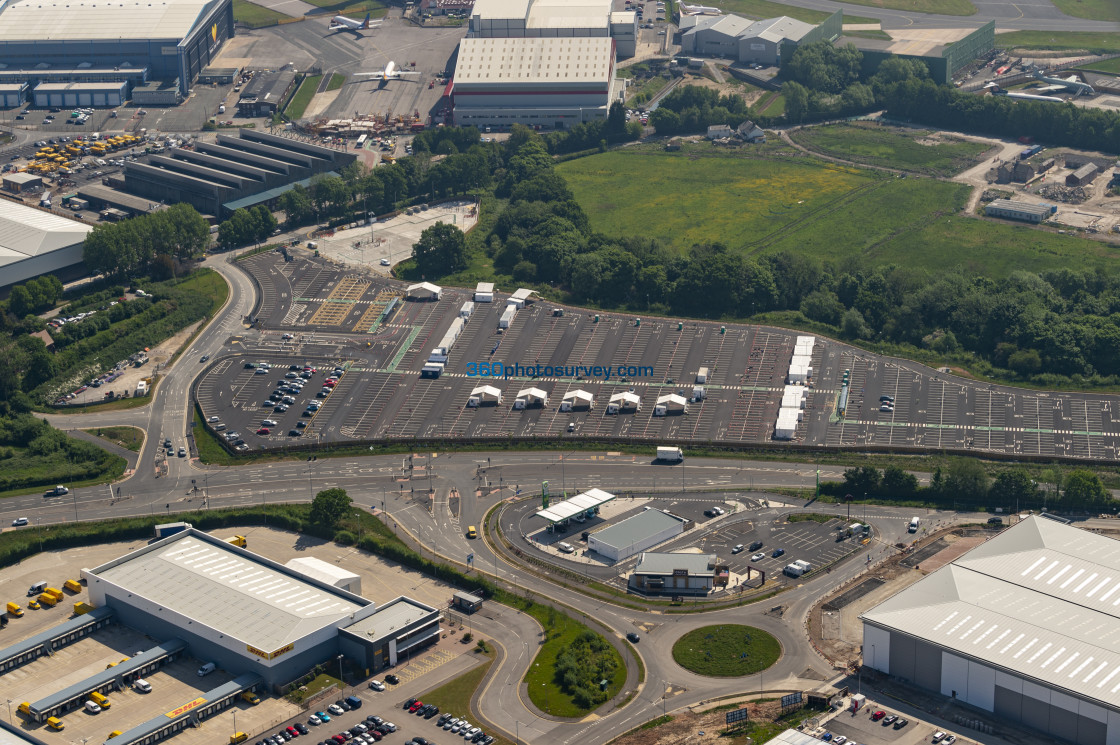 "Manchester Airport aerial photo" stock image