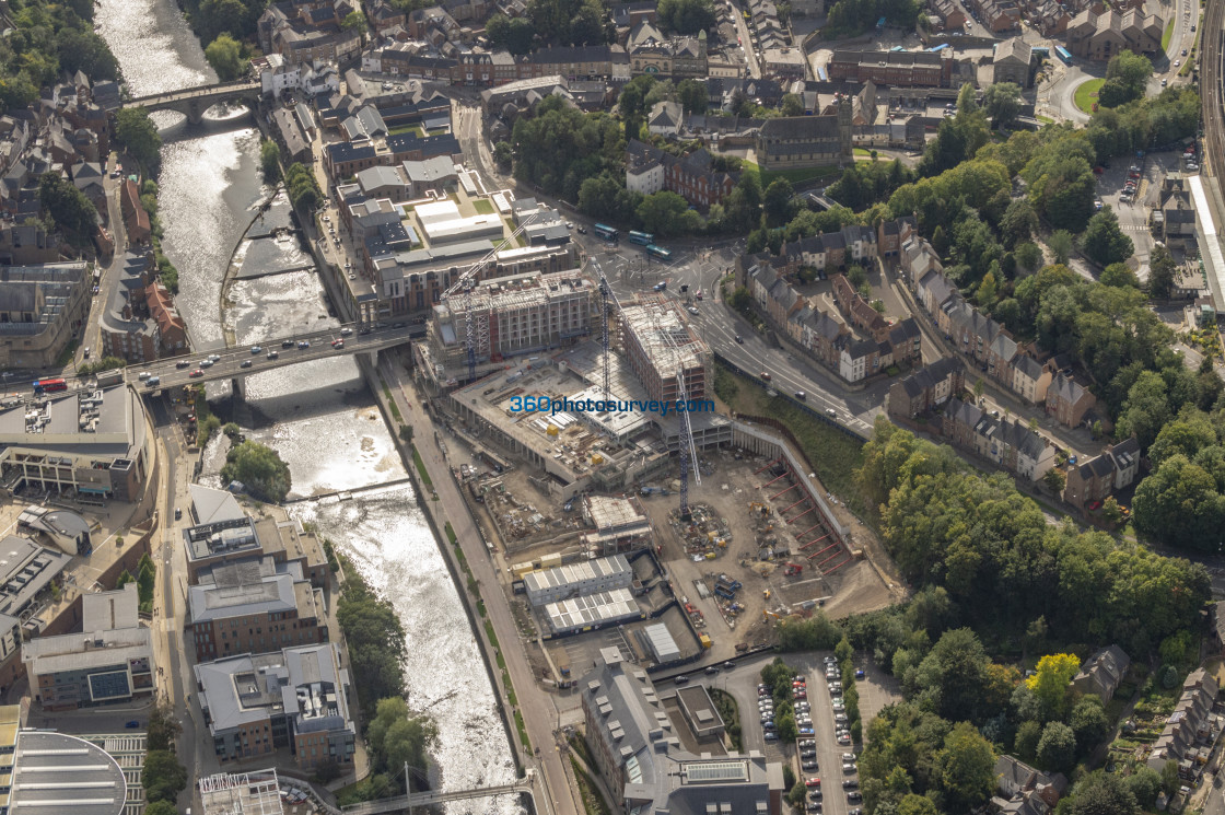 "Durham Milburngate development aerial photo" stock image