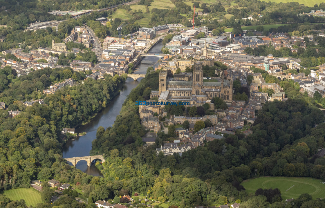 "Durham Cathedral aerial photo 200919 115" stock image