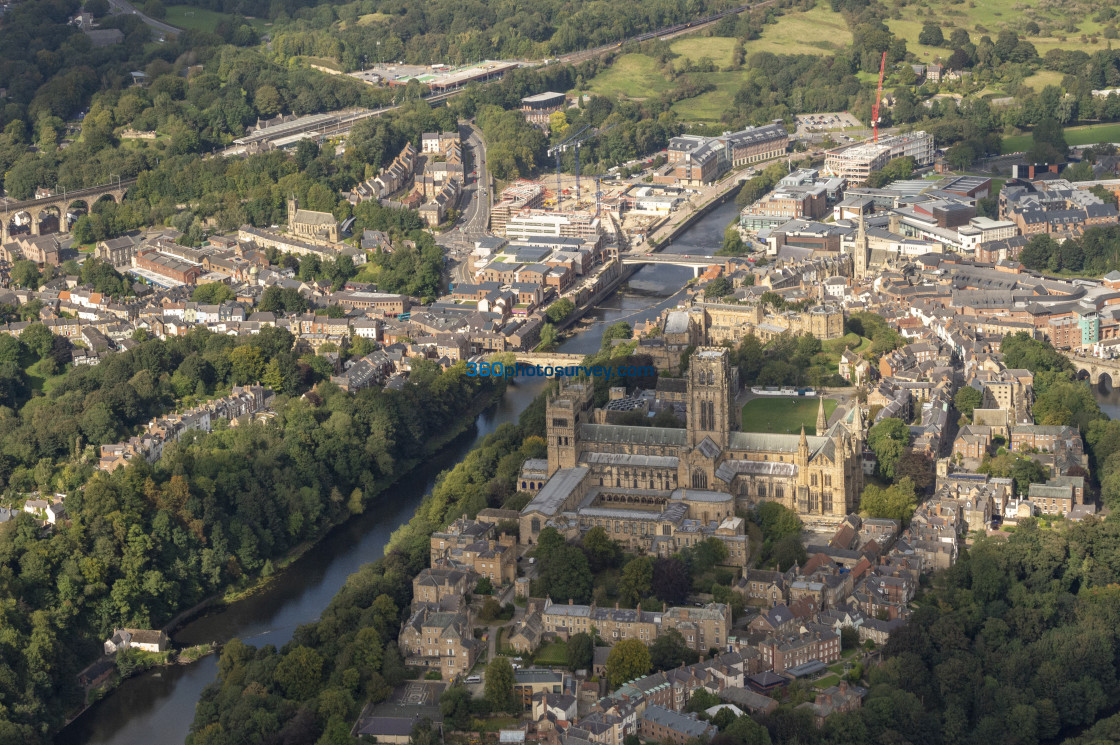 "Durham Cathedral aerial photo 200919 115" stock image