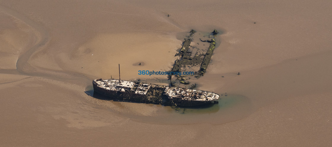 "Wrecked ships aerial photo 210607 62" stock image