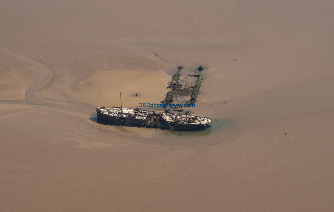 "Wrecked ships aerial photo 210607 62" stock image