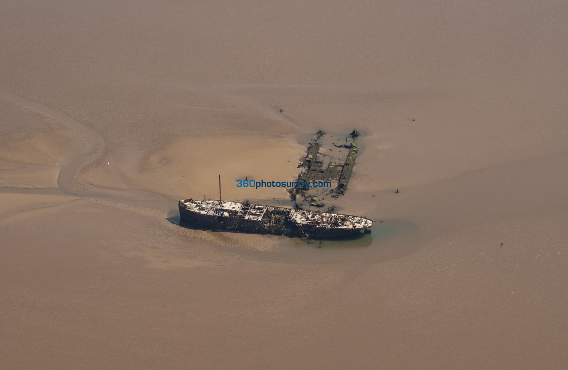 "Wrecked ships aerial photo 210607 62" stock image