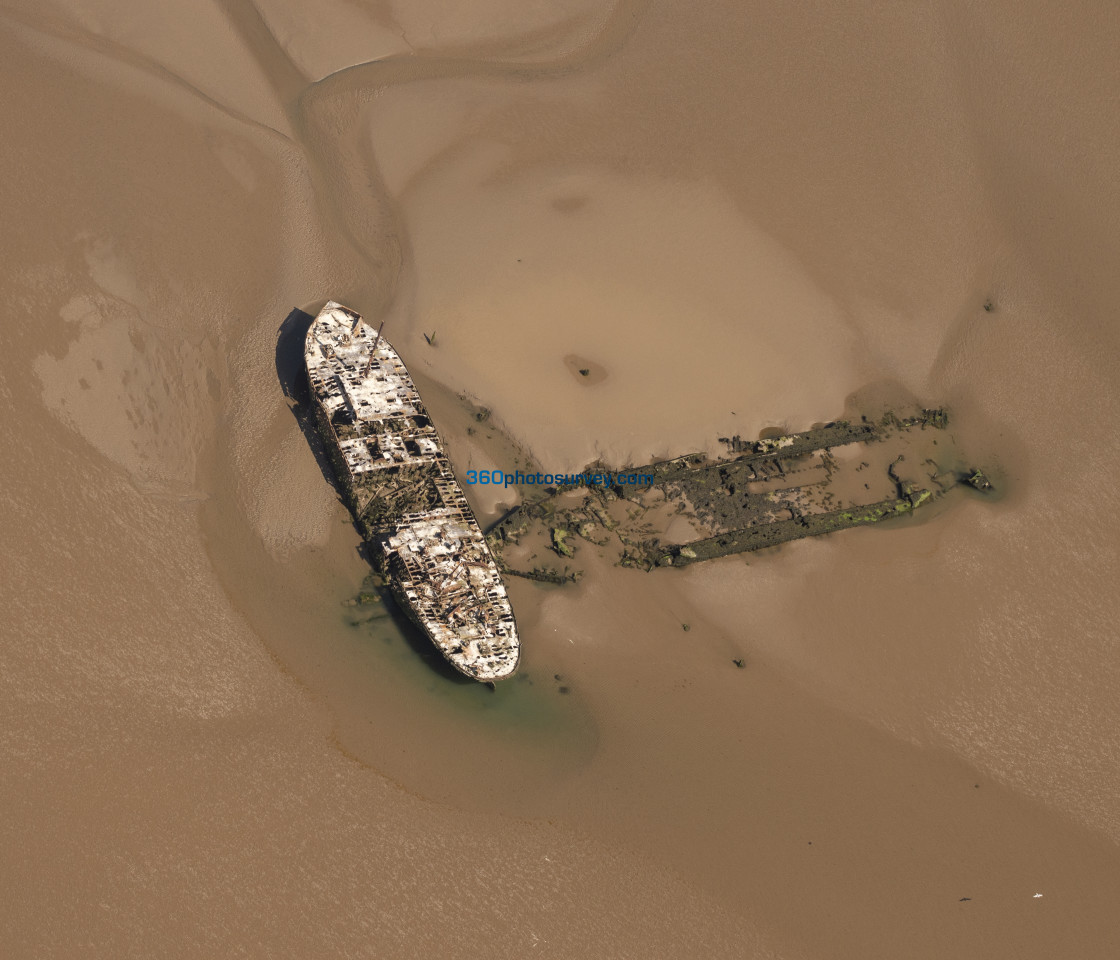 "Wrecked ships aerial photo 210607 62" stock image