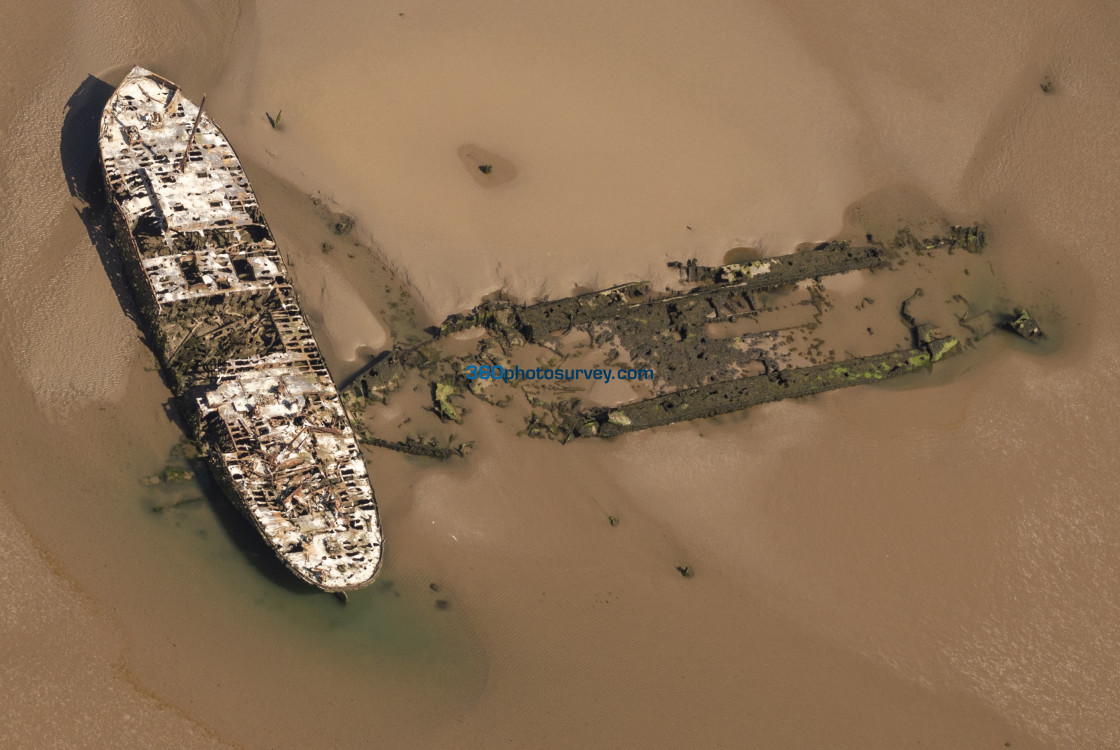 "Wrecked ships aerial photo 210607 62" stock image