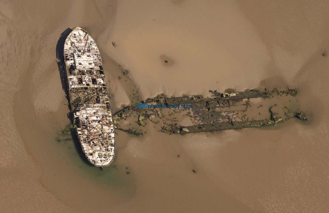 "Wrecked ships aerial photo 210607 62" stock image