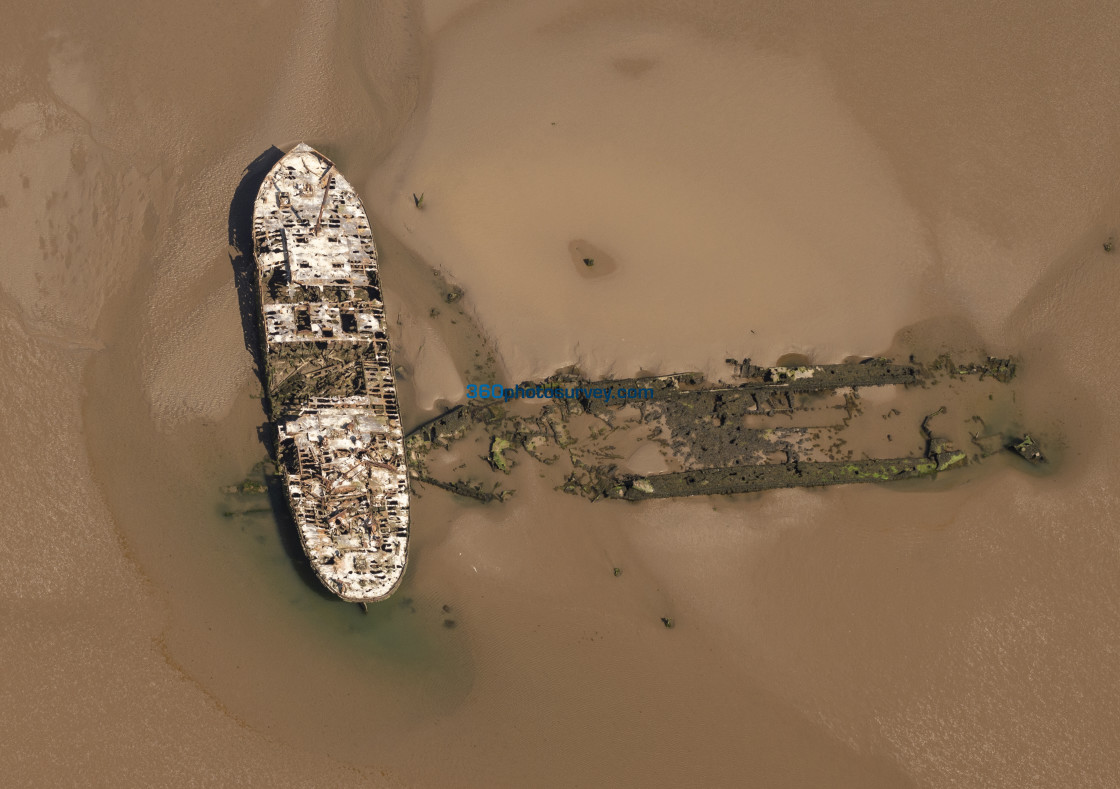 "Wrecked ships aerial photo 210607 62" stock image