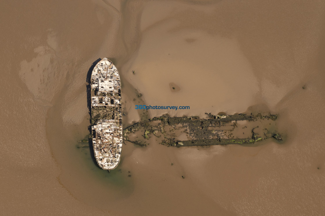 "Wrecked ships aerial photo 210607 62" stock image