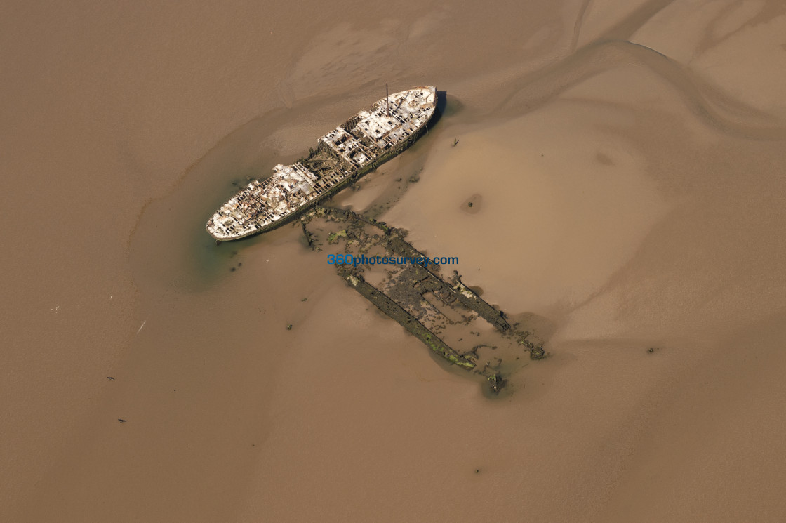 "Wrecked ships aerial photo 210607 62" stock image