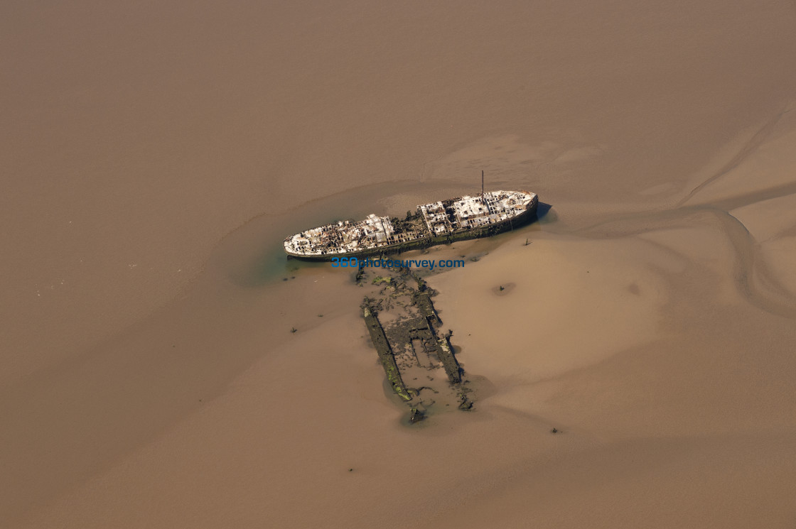 "Wrecked ships aerial photo 210607 62" stock image