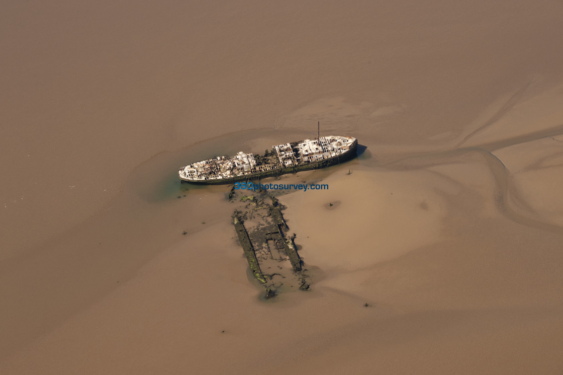 "Wrecked ships aerial photo 210607 62" stock image