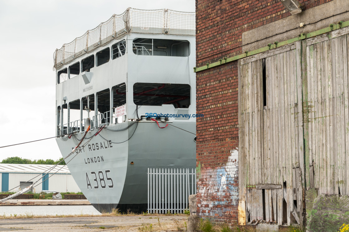 "Fort Rosalie mothballed in Gillbrook Basin 210620 4" stock image