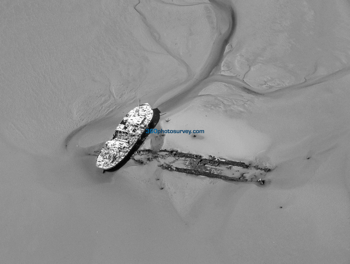 "The Wash wrecks aerial photos 210908 63" stock image