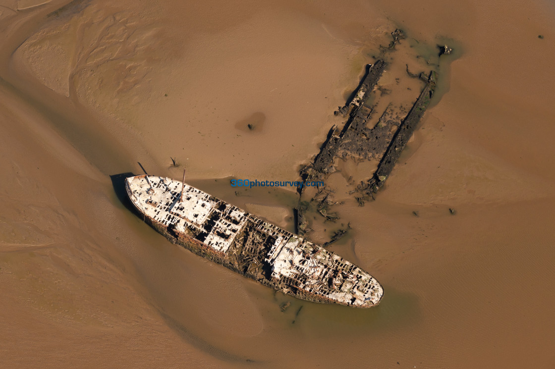 "The Wash wrecks aerial photos 210908 63" stock image