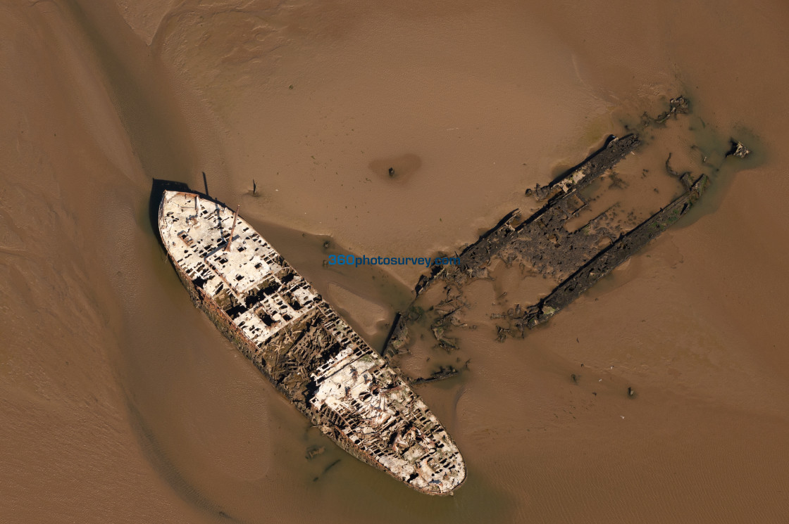 "The Wash wrecks aerial photos 210908 63" stock image