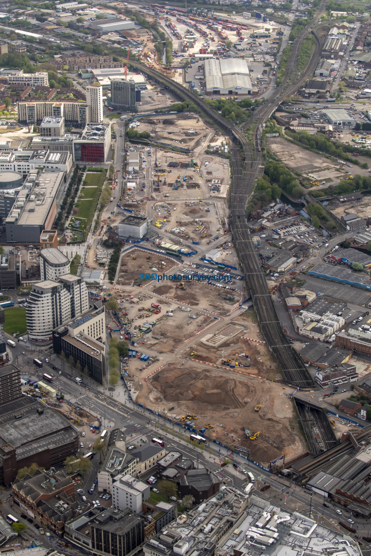 "Birmingham aerial HS2 Curzon Street 220425 69" stock image