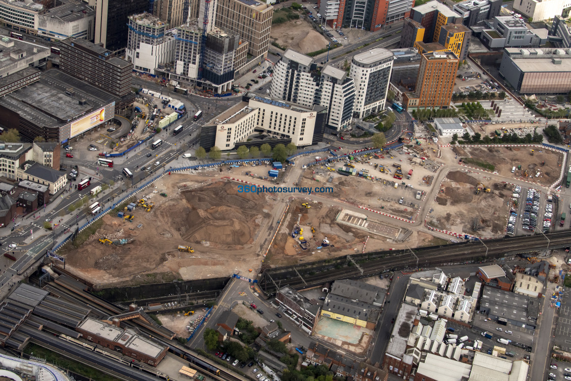 "Birmingham aerial HS2 Curzon Street 220425 69" stock image