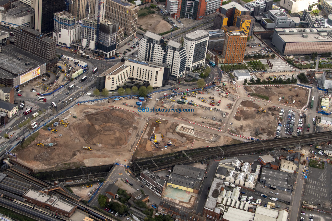 "Birmingham aerial HS2 Curzon Street 220425 69" stock image