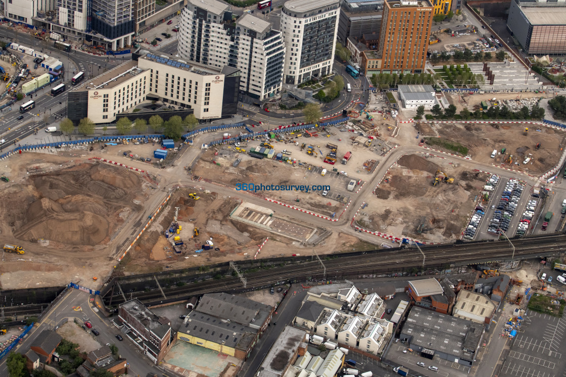 "Birmingham aerial HS2 Curzon Street 220425 69" stock image