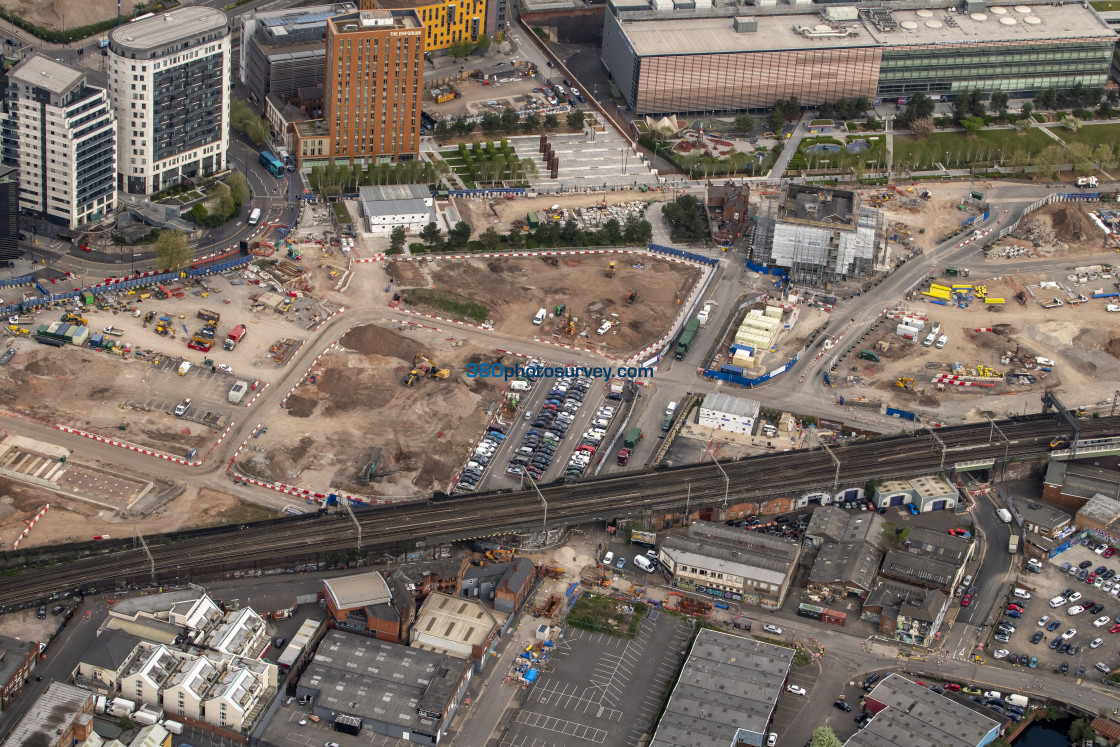 "Birmingham aerial HS2 Curzon Street 220425 69" stock image