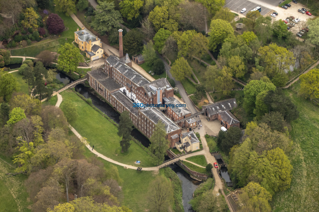 "Styal aerial photo Quarry Bank Mill 220425 54" stock image