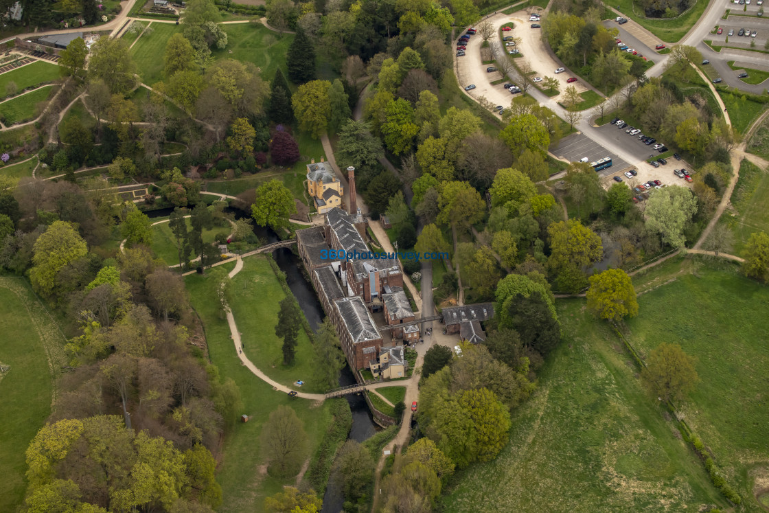 "Styal aerial photo Quarry Bank Mill 220425 54" stock image