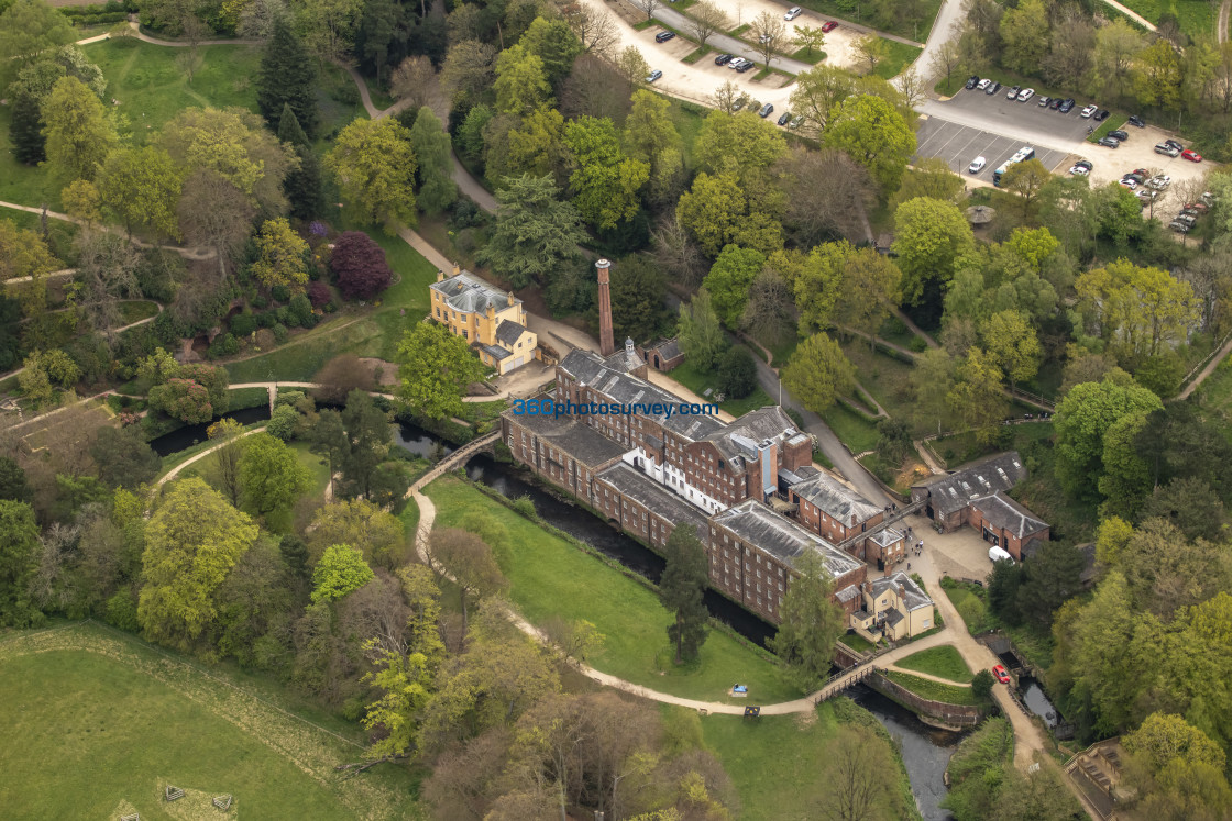 "Styal aerial photo Quarry Bank Mill 220425 54" stock image