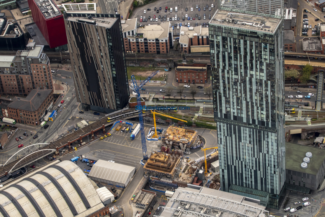 "Manchester aerial Great Bridgewater Street 220425 22" stock image