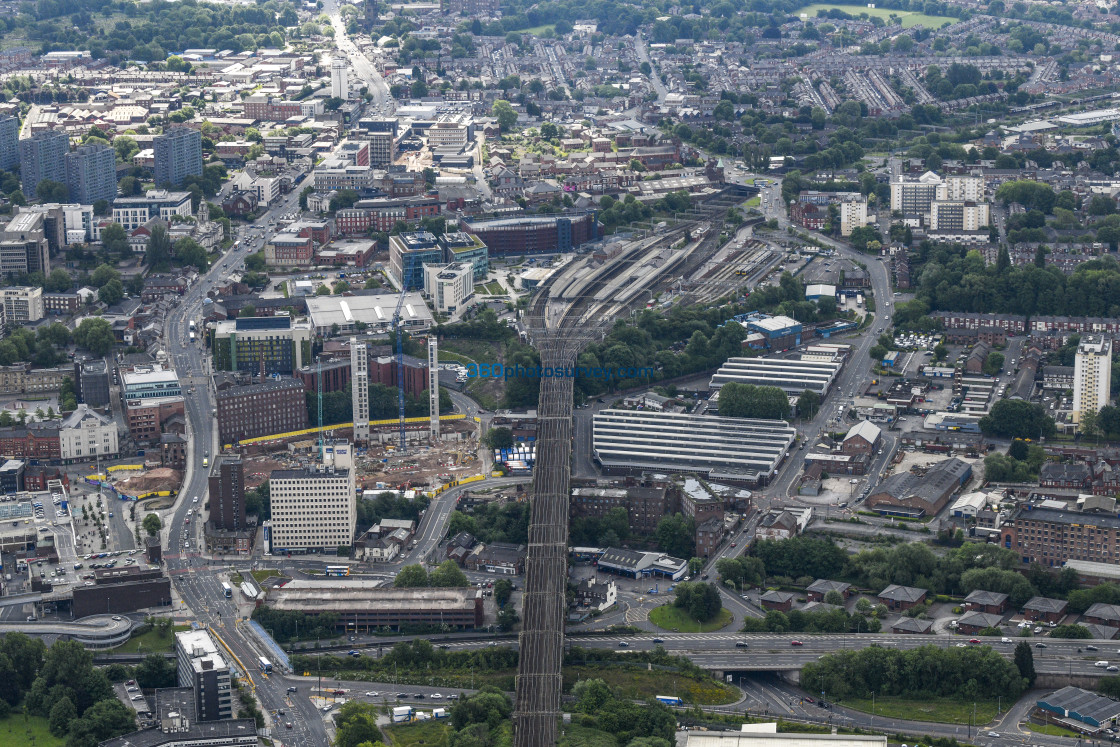 "Stockport aerial Bus Station development 220603 21" stock image