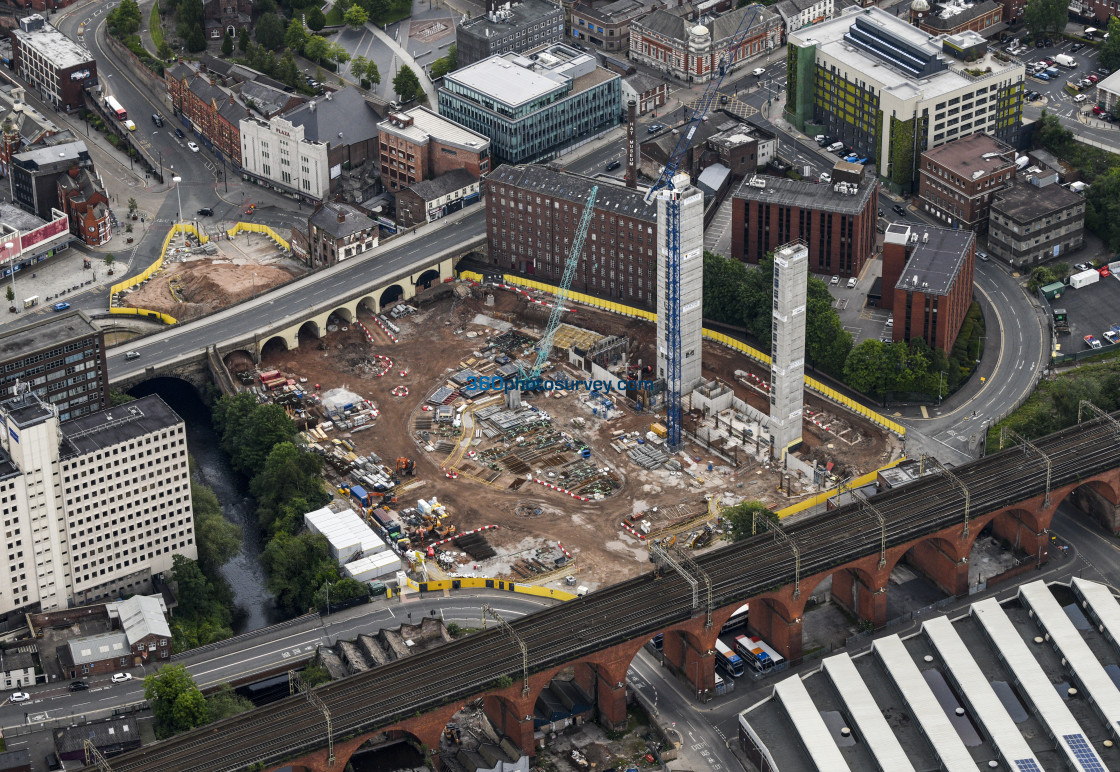 "Stockport aerial Bus Station development 220603 21" stock image