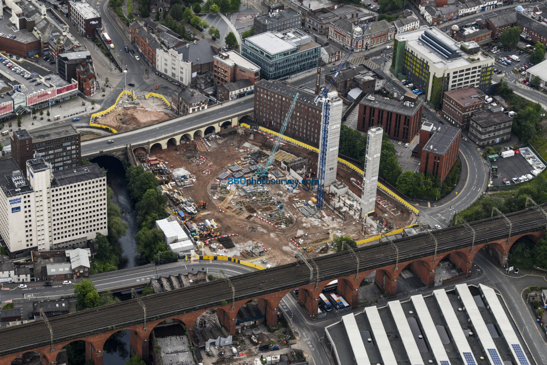 "Stockport aerial Bus Station development 220603 21" stock image