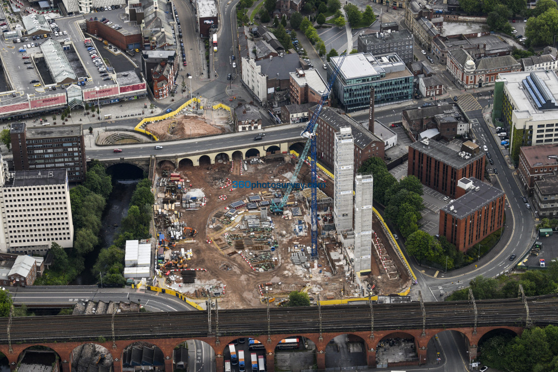 "Stockport aerial Bus Station development 220603 21" stock image