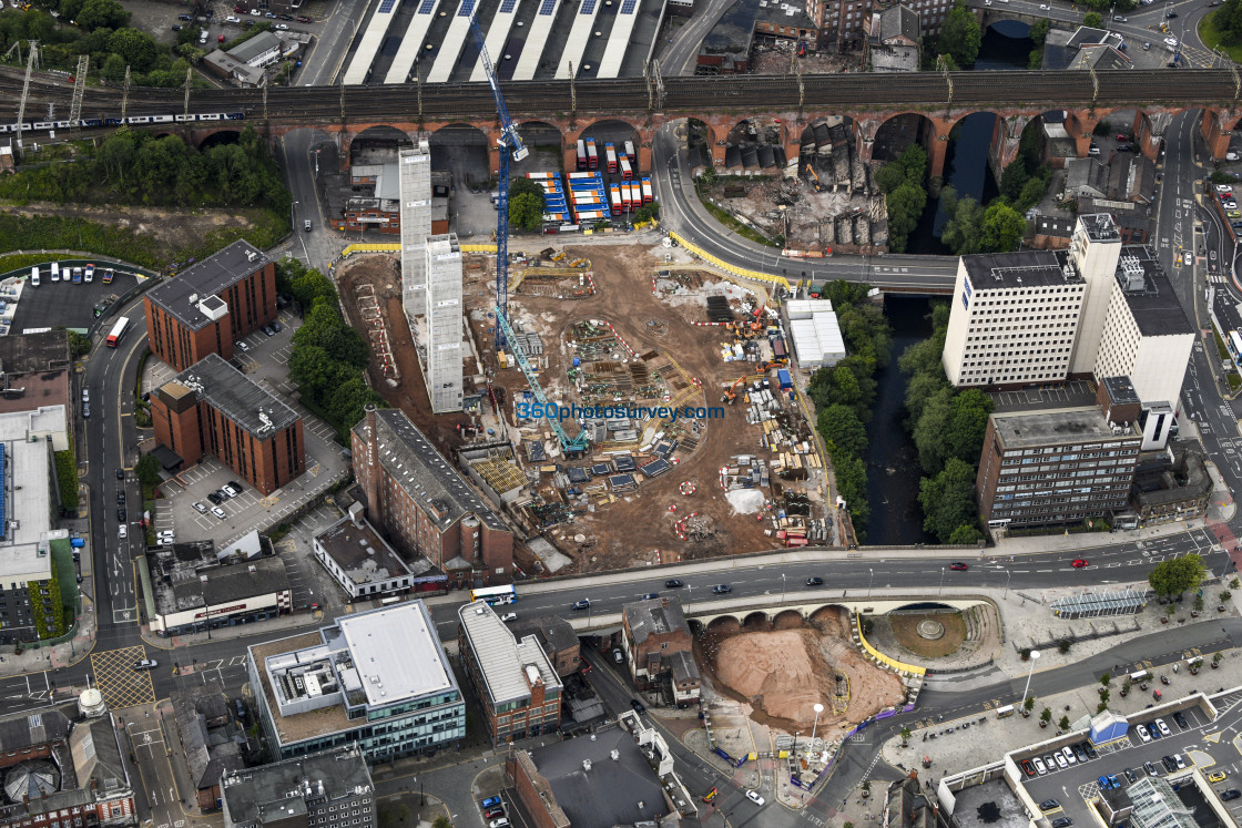 "Stockport aerial Bus Station development 220603 21" stock image