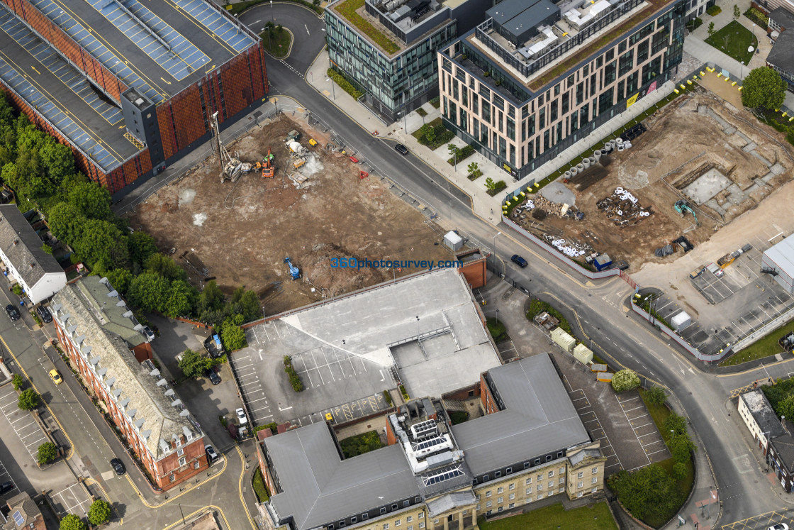 "Stockport aerial Station Car Park development 220602 25" stock image