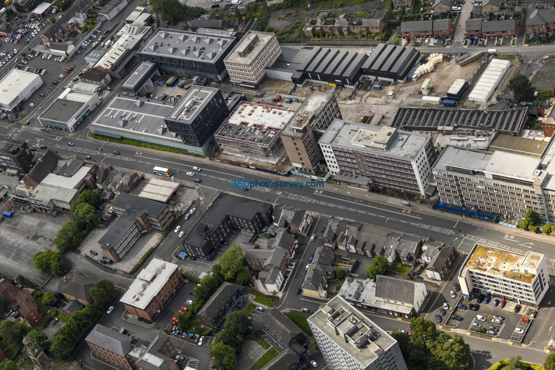 "Stockport aerial Stockport College 220602 26" by 360photosurvey.com - $36.68 "Stockport aerial Stockport College 220602 26" stock image