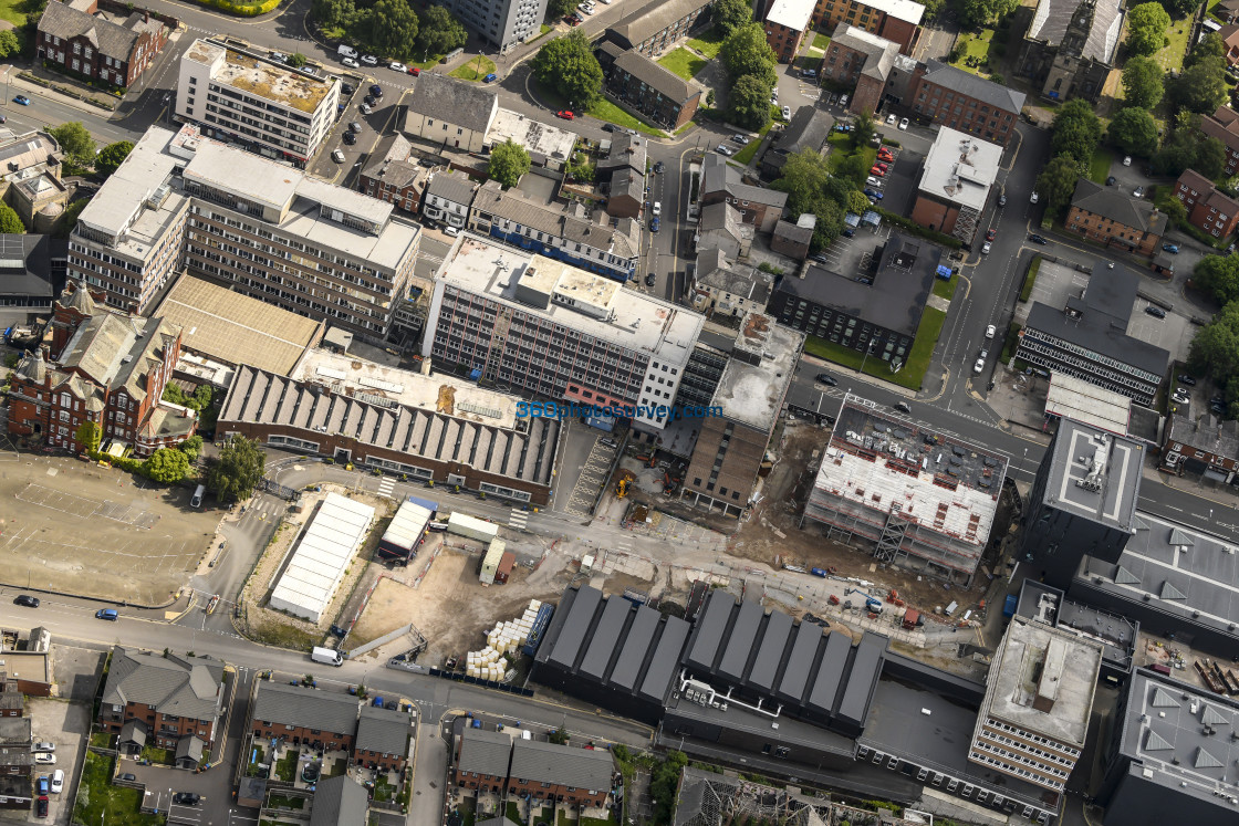 "Stockport aerial Stockport College 220602 26" stock image