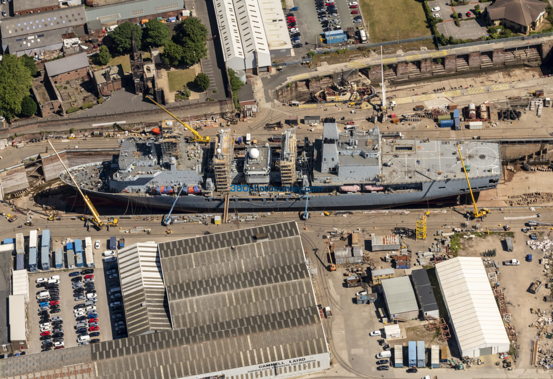 "Birkenhead aerial Cammell Laird 220622 3" stock image