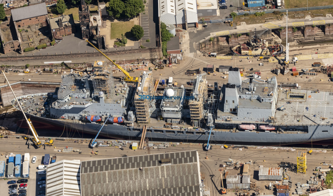 "Birkenhead aerial Cammell Laird 220622 3" stock image