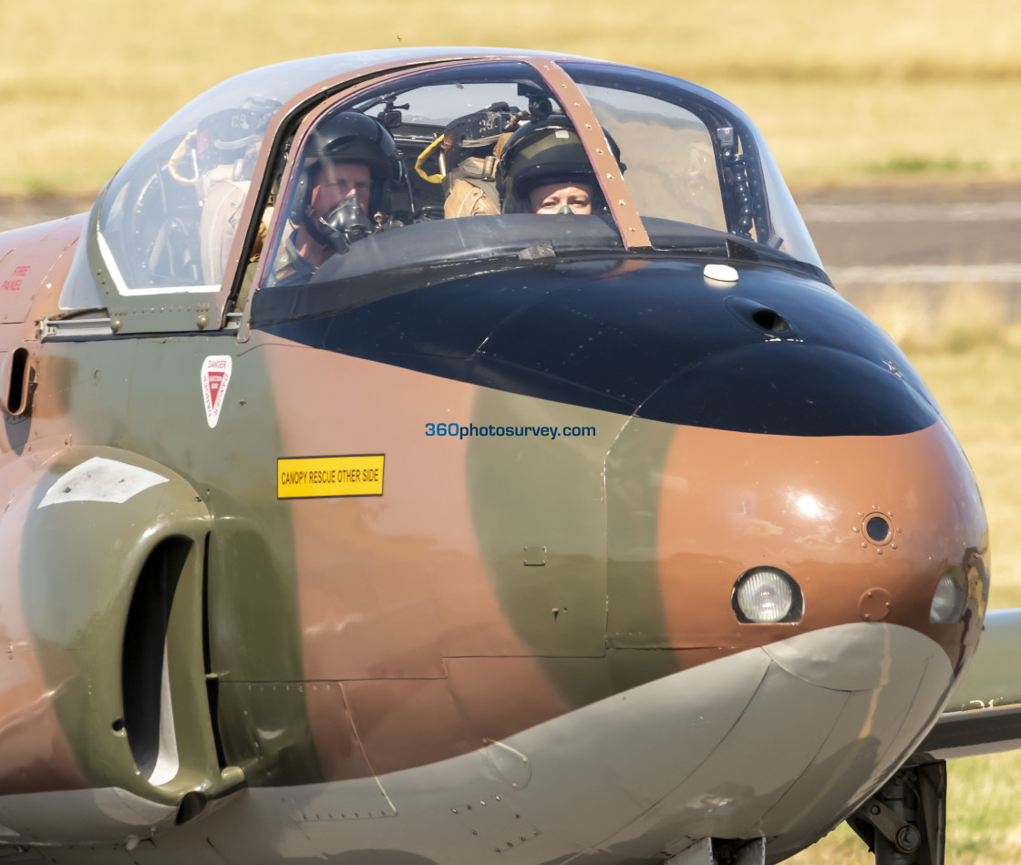 "Jet Provost landing at Nottingham Airport" stock image