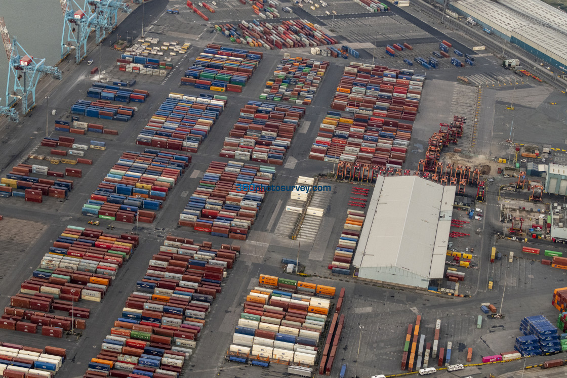 "Liverpool aerial photo docks on strike 220922 4" stock image