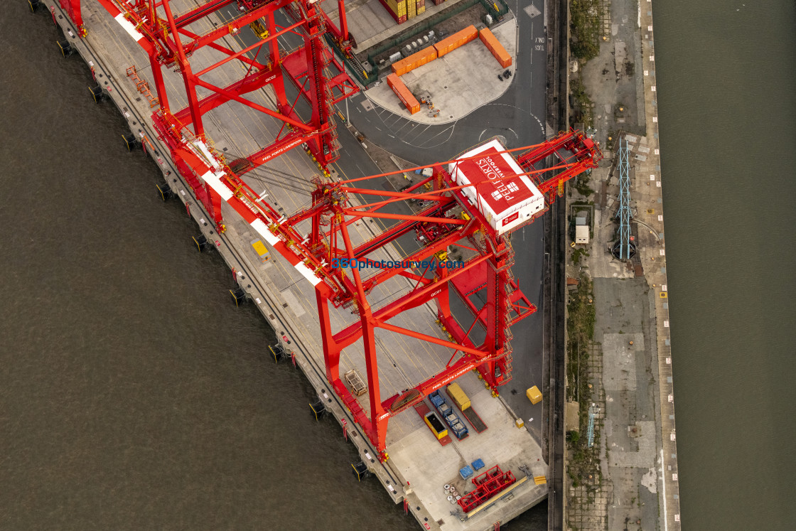 "Liverpool aerial photo docks on strike 220922 4" stock image