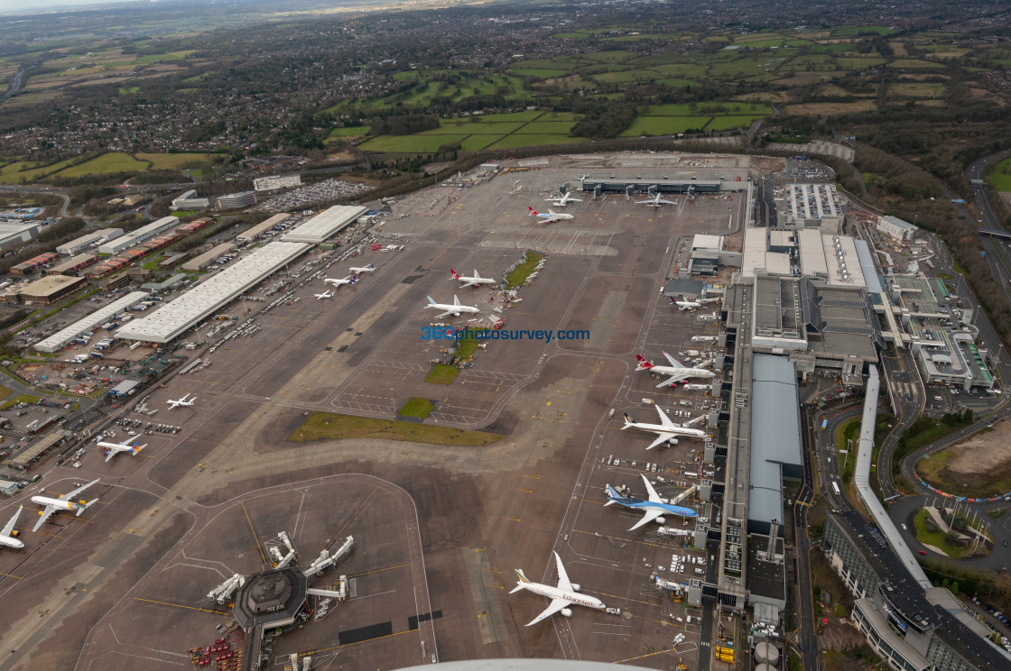 "Manchester aerial photo Manchester Airport 200105 3" stock image