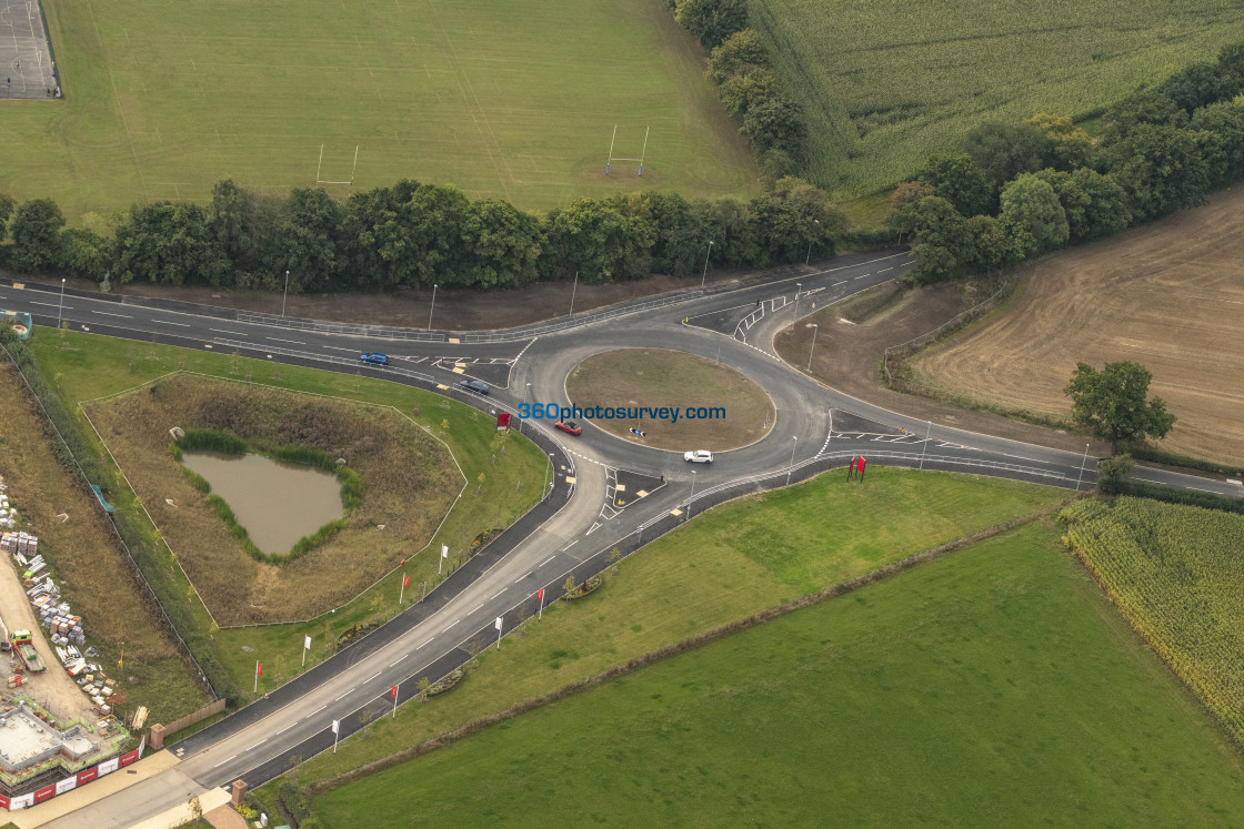 "Knutsford aerial photo Northwich Road roundabout 220922 25" stock image