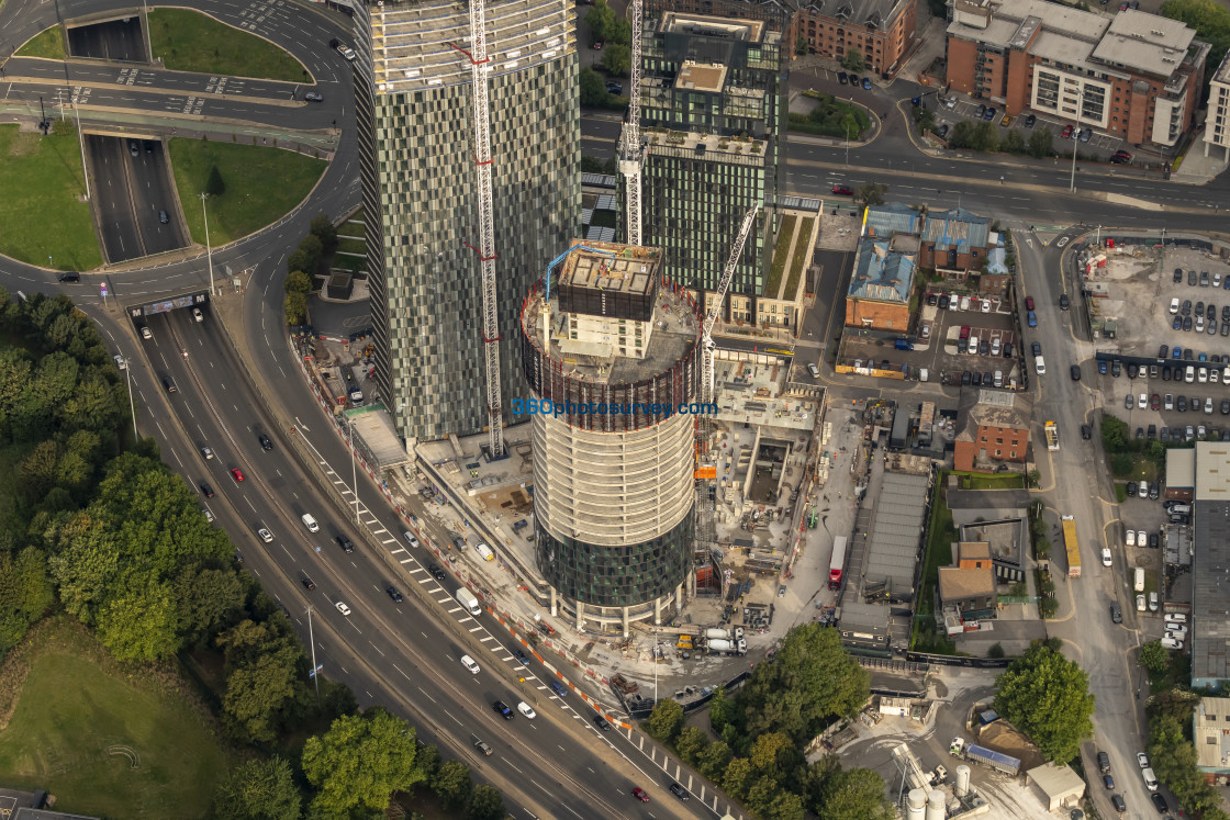 "Manchester aerial photo tall tower development 220922 11" stock image