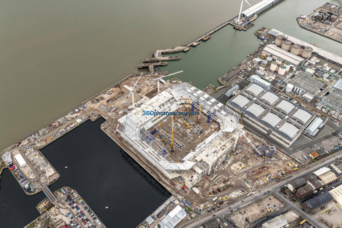 "Liverpool aerial photo Bramley Moore Dock 230228" stock image