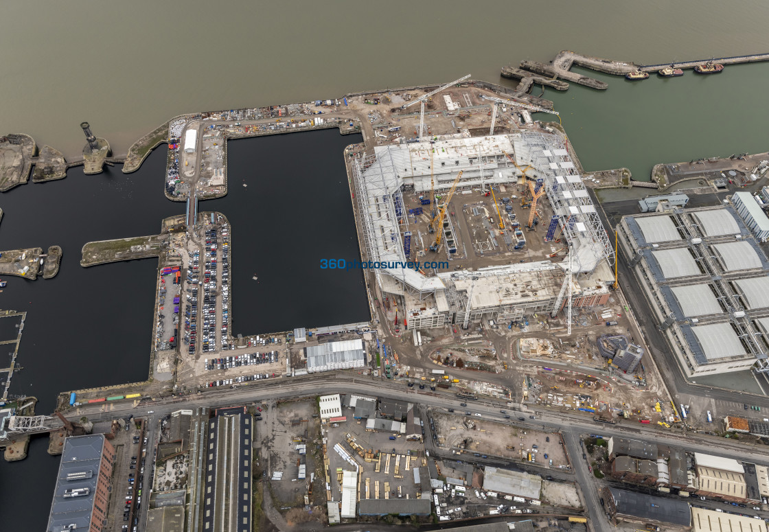 "Liverpool aerial photo Bramley Moore Dock 230228" stock image