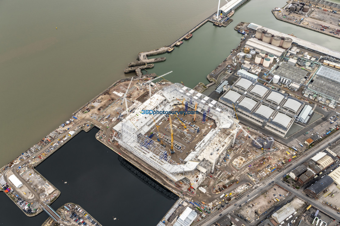 "Liverpool aerial photo Bramley Moore Dock 230228" stock image