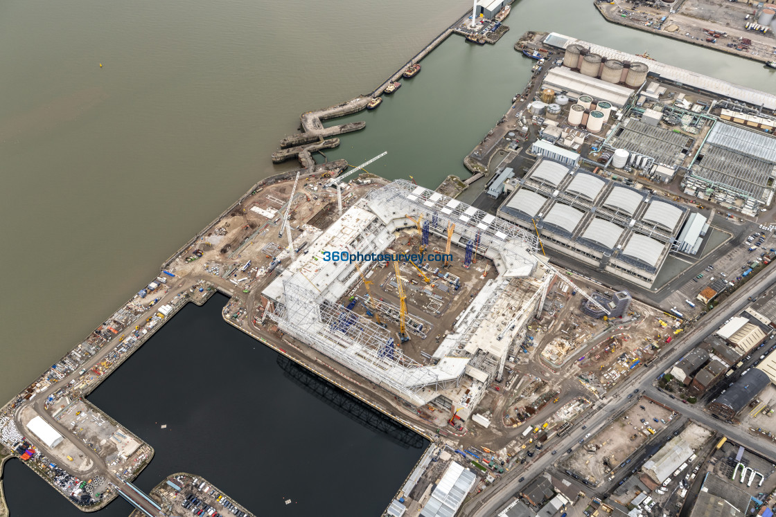 "Liverpool aerial photo Bramley Moore Dock 230228" stock image