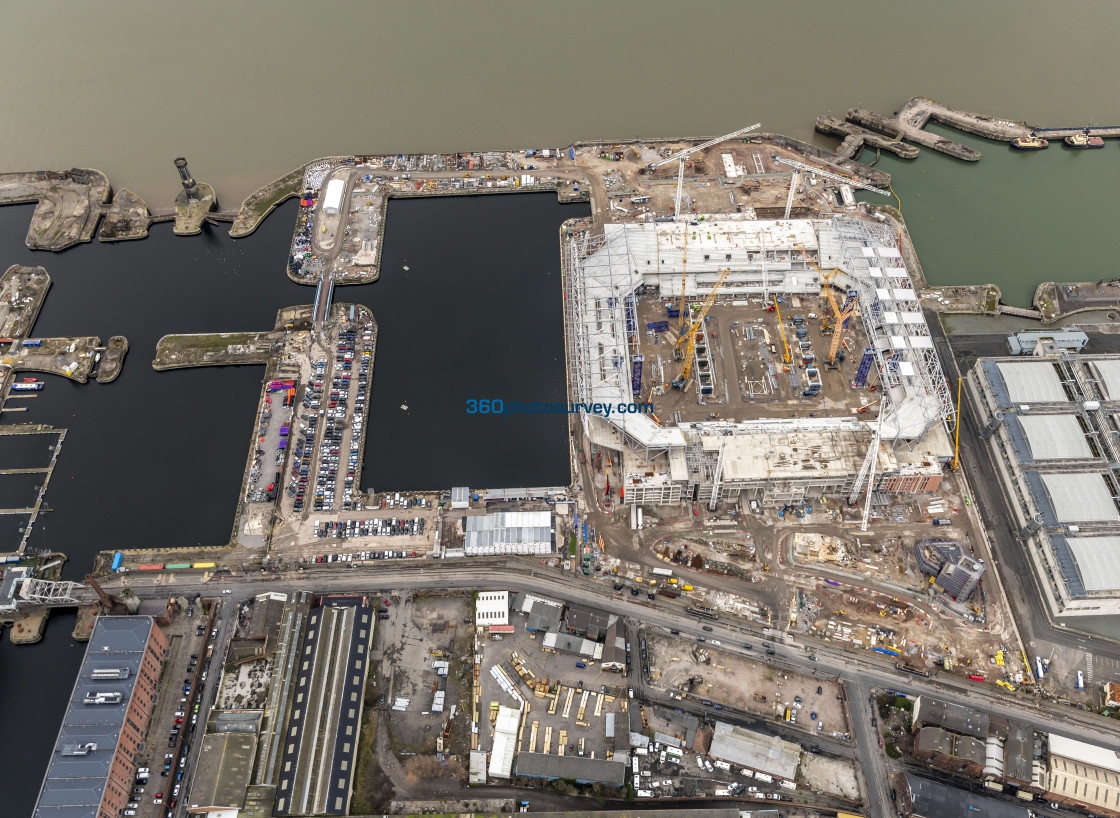 "Liverpool aerial photo Bramley Moore Dock 230228" stock image