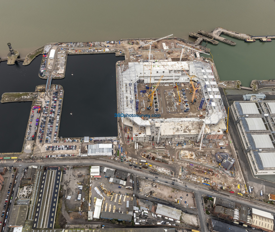 "Liverpool aerial photo Bramley Moore Dock 230228" stock image